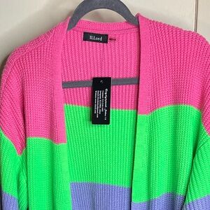 Long Colorful Striped Women's Sweater NWOT